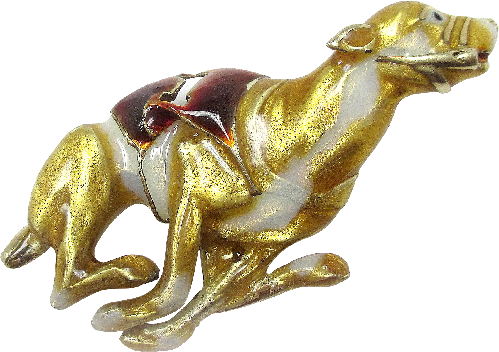 A Gold And White Camel Statue