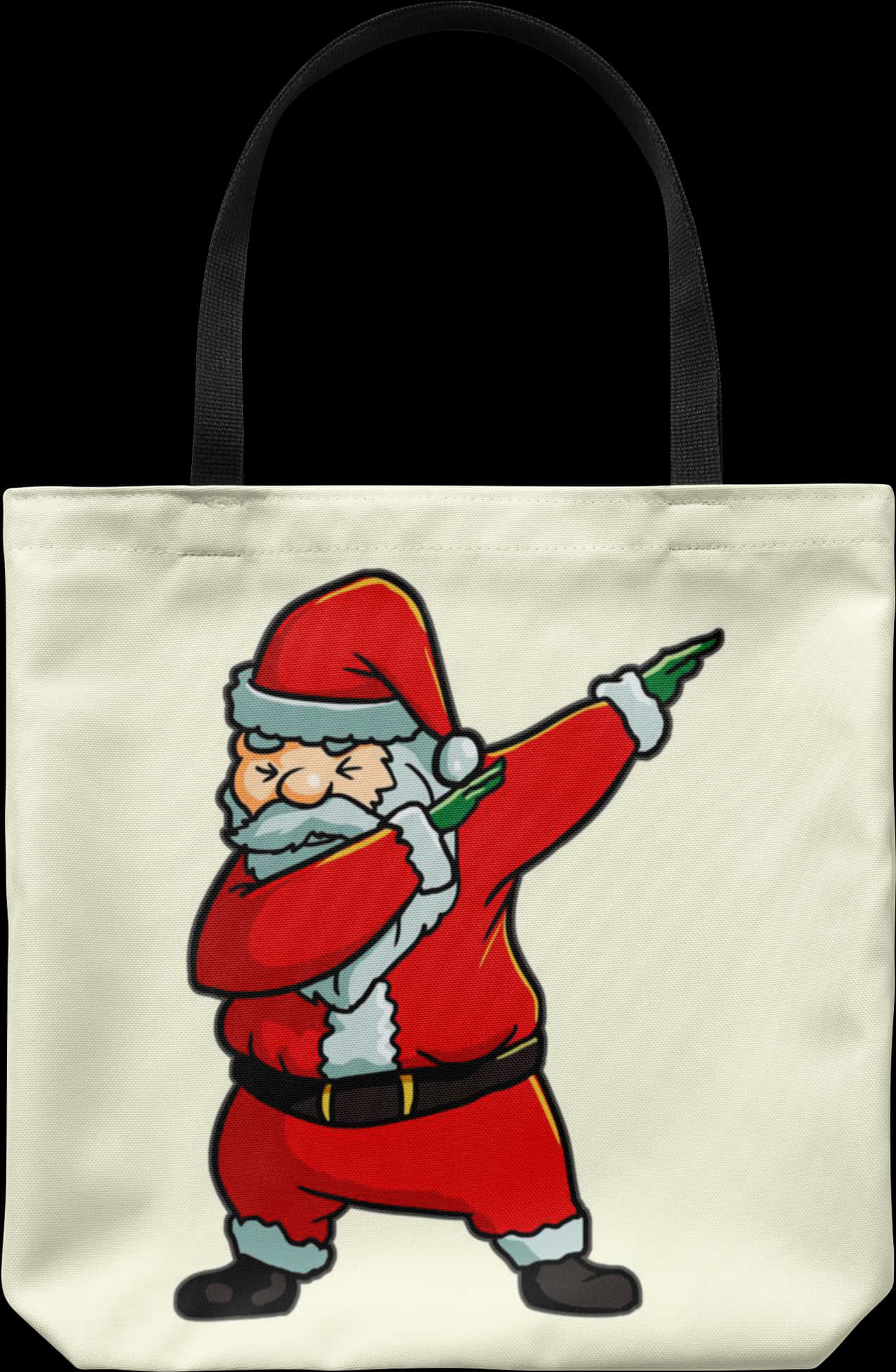 A Bag With A Cartoon Of Santa Claus Dabbing