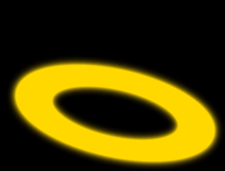 A Yellow Circle On A Black Background
