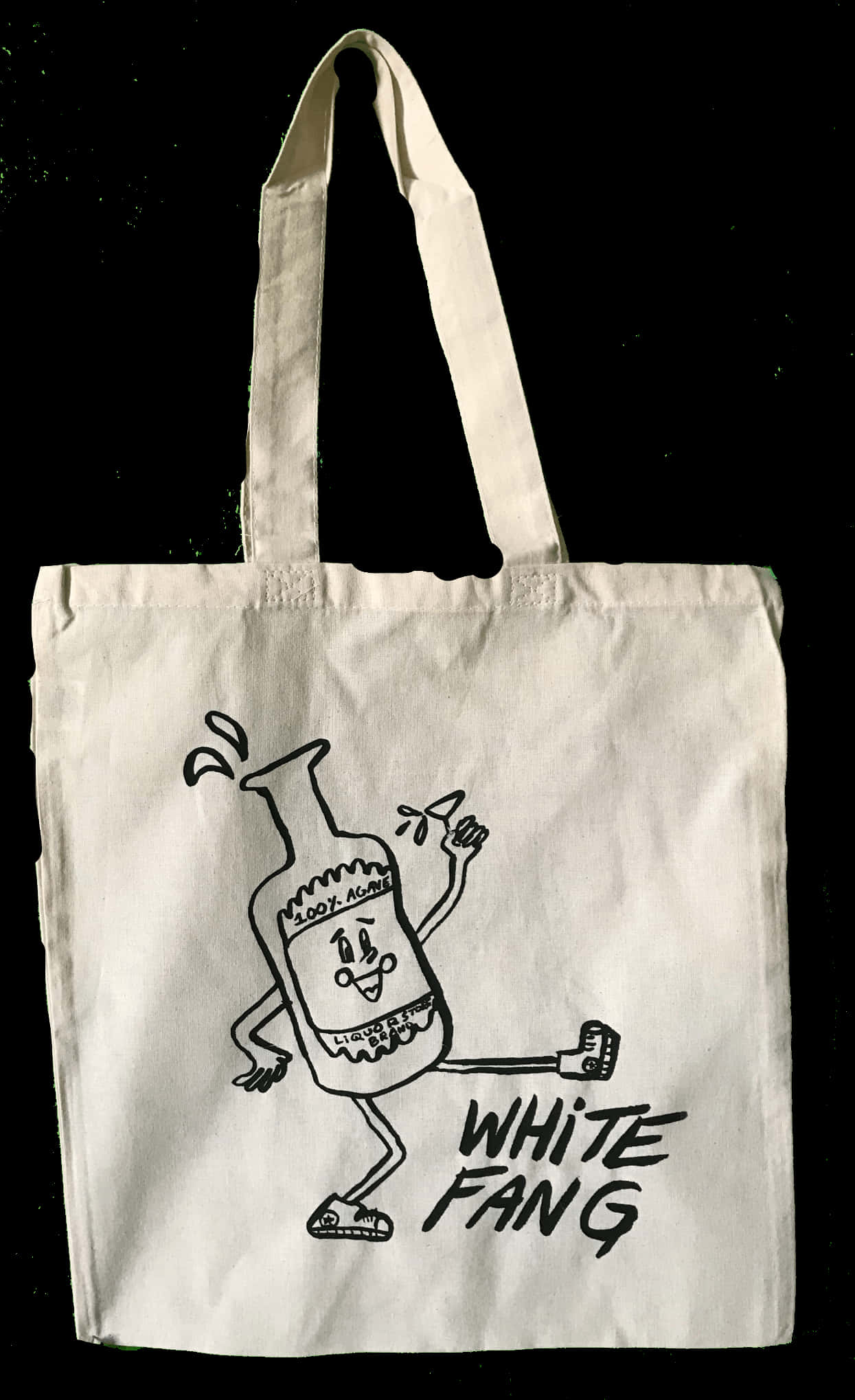 A White Bag With A Cartoon On It