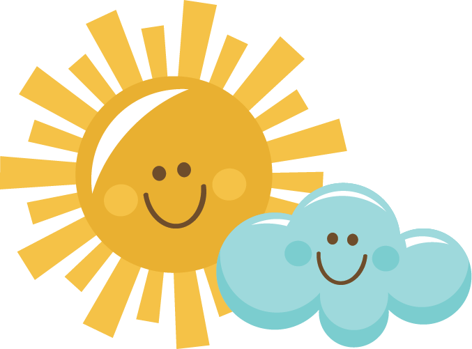A Sun And Cloud With Smiling Faces