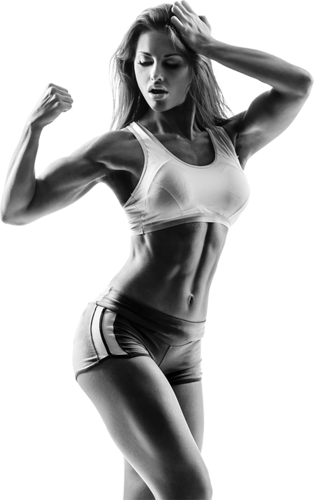 A Woman Flexing Her Muscles