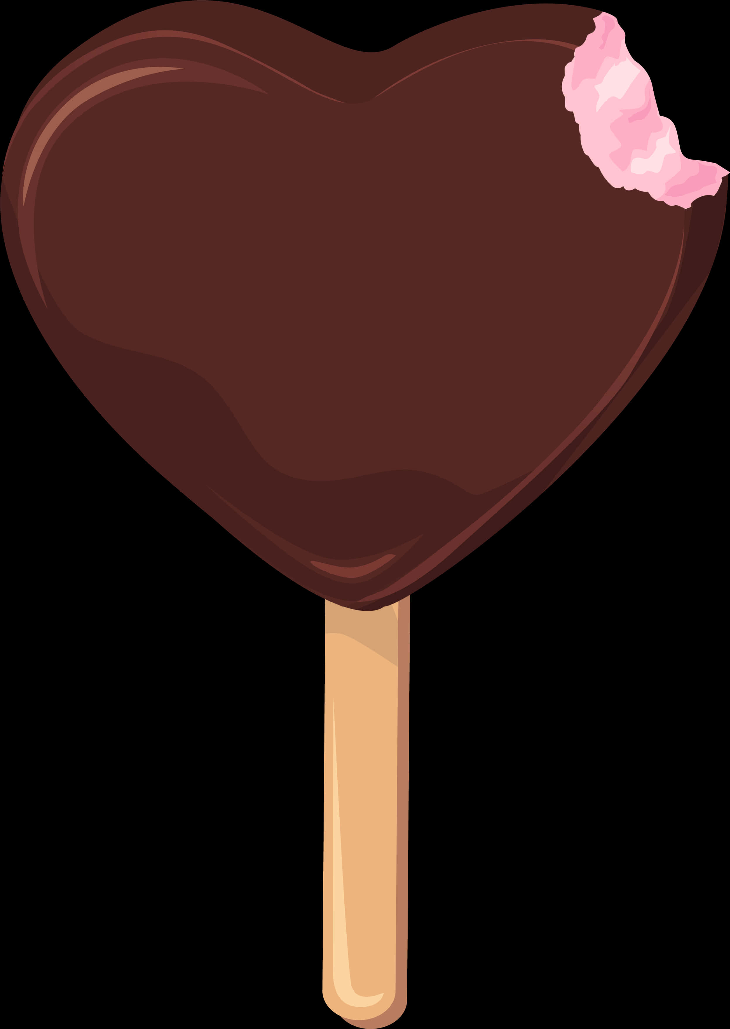 A Chocolate Covered Ice Cream On A Stick