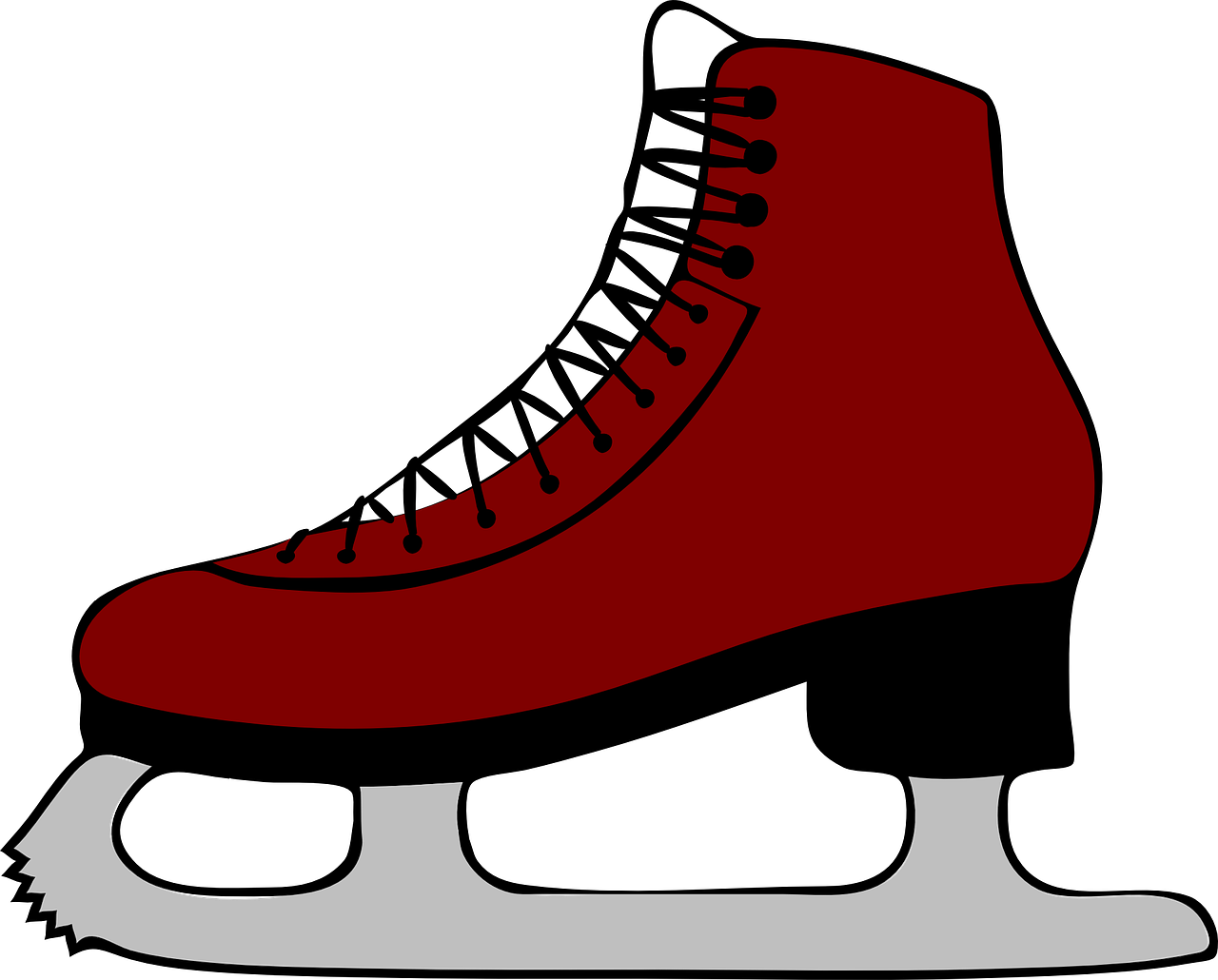 A Red Ice Skate With Black Background