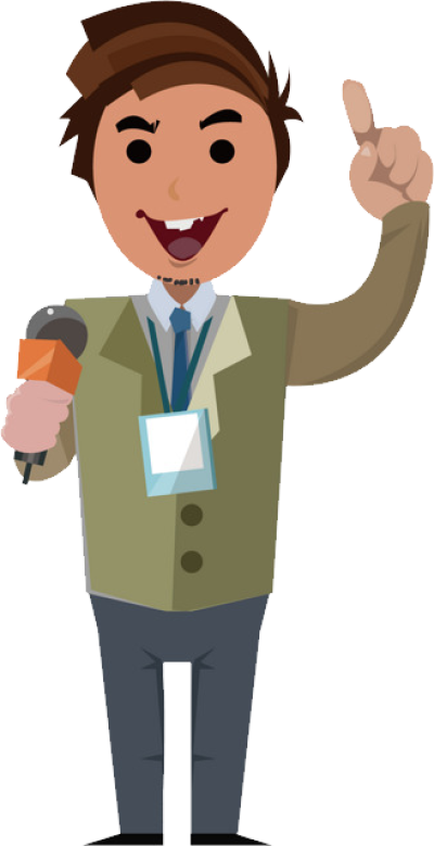Cartoon Of A Man Holding A Microphone
