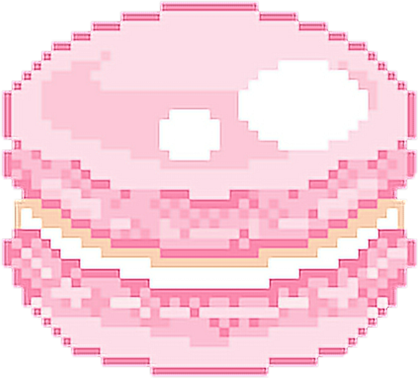 A Pink Macaroon With A Black Background