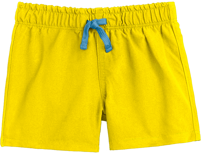A Yellow Shorts With A Blue Tie