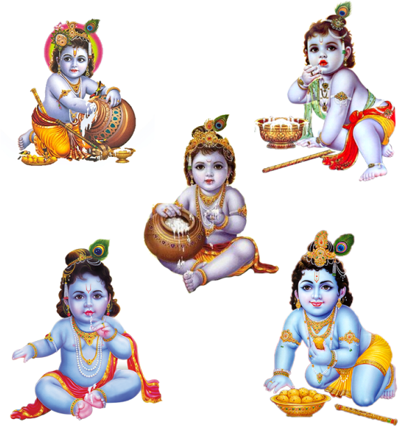 A Group Of Baby Krishnas