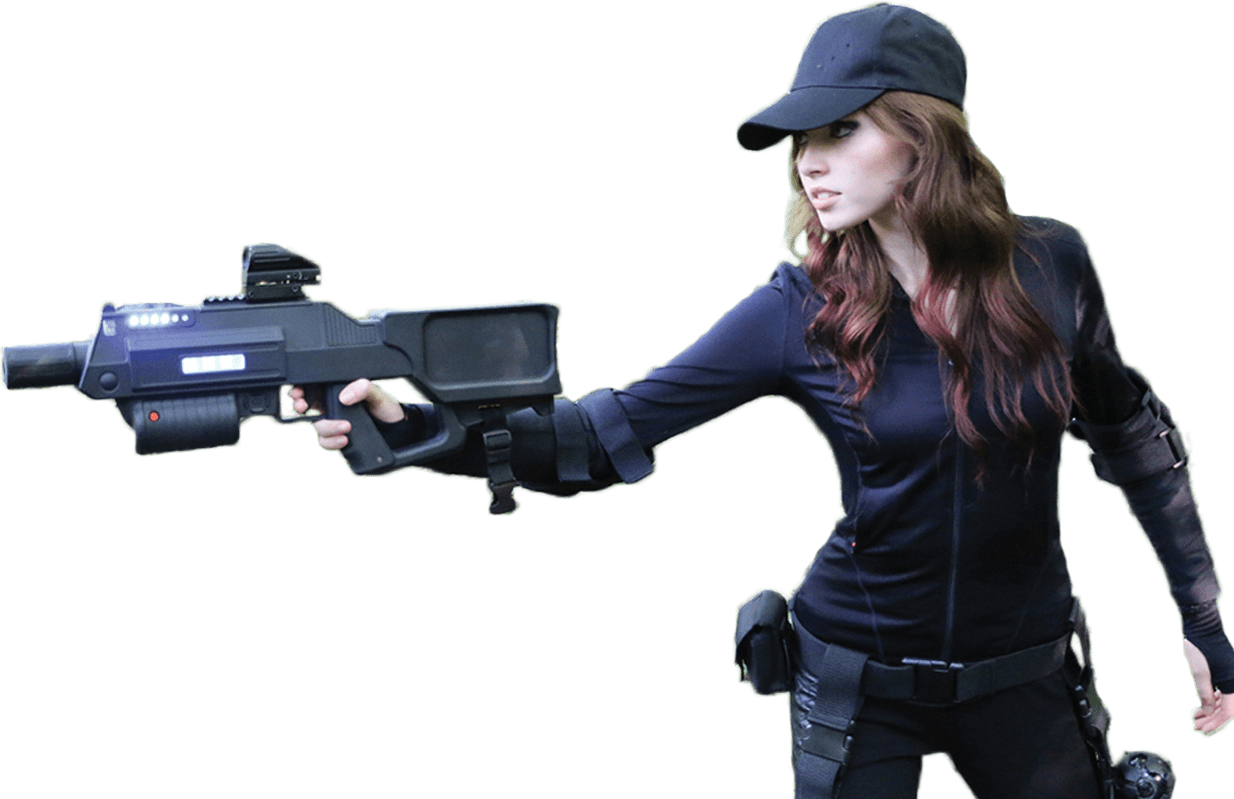 Transparent Laser Gun Png - Gun And Girl Png, Png Download