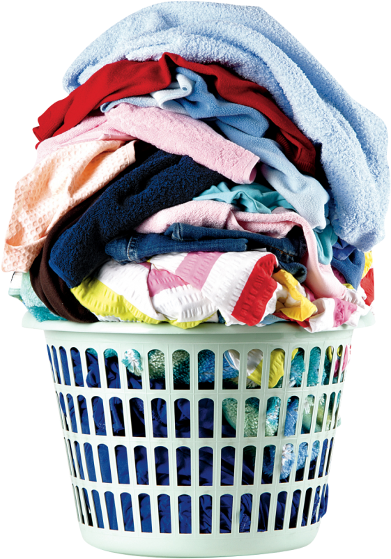 A Laundry Basket Full Of Clothes