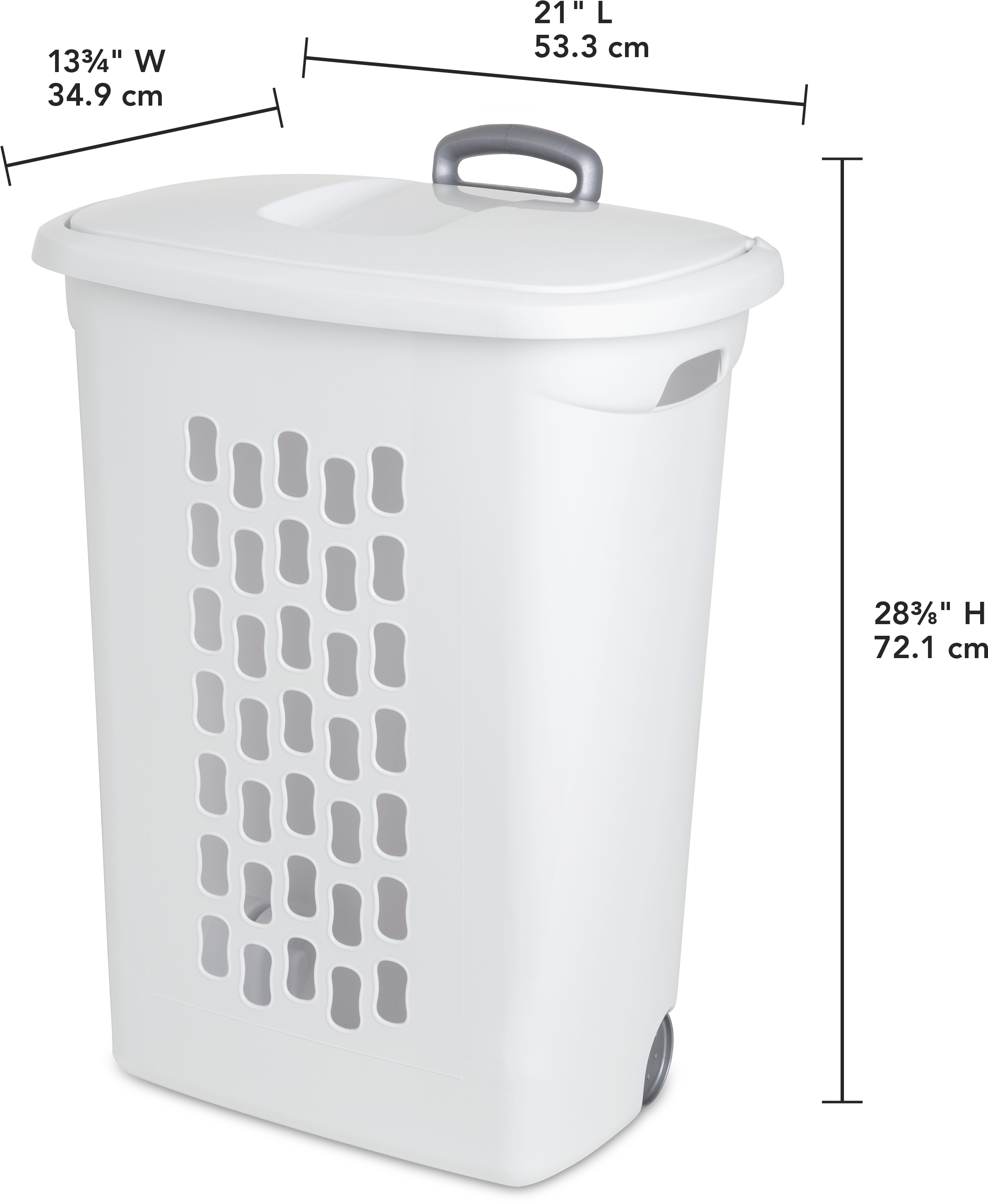A White Plastic Trash Can With A Lid