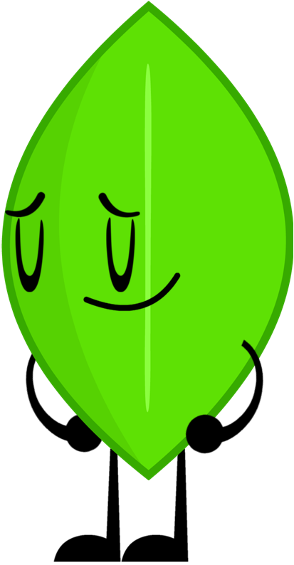 A Green Leaf With A Face And Eyes