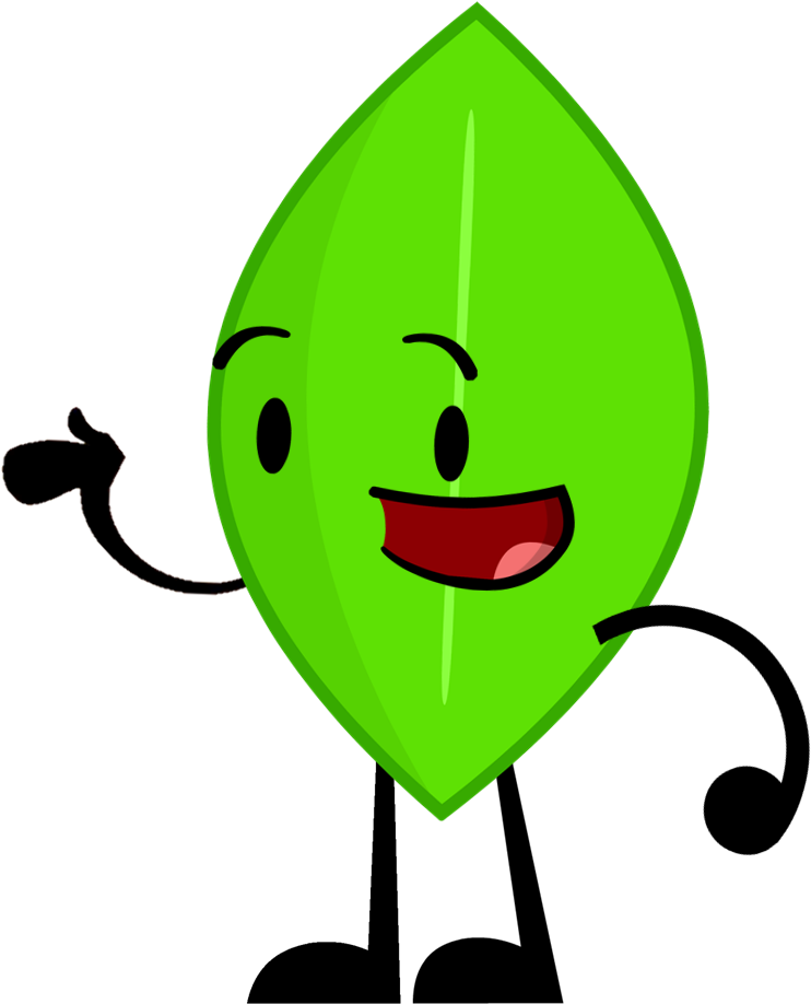 A Cartoon Of A Green Leaf