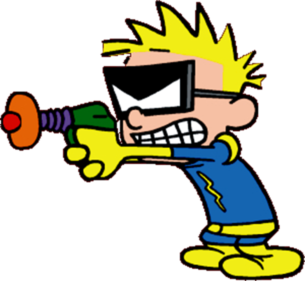 Cartoon Of A Boy Holding A Toy Gun