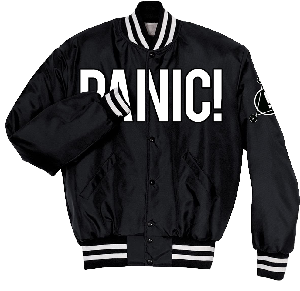 A Black Jacket With White Text