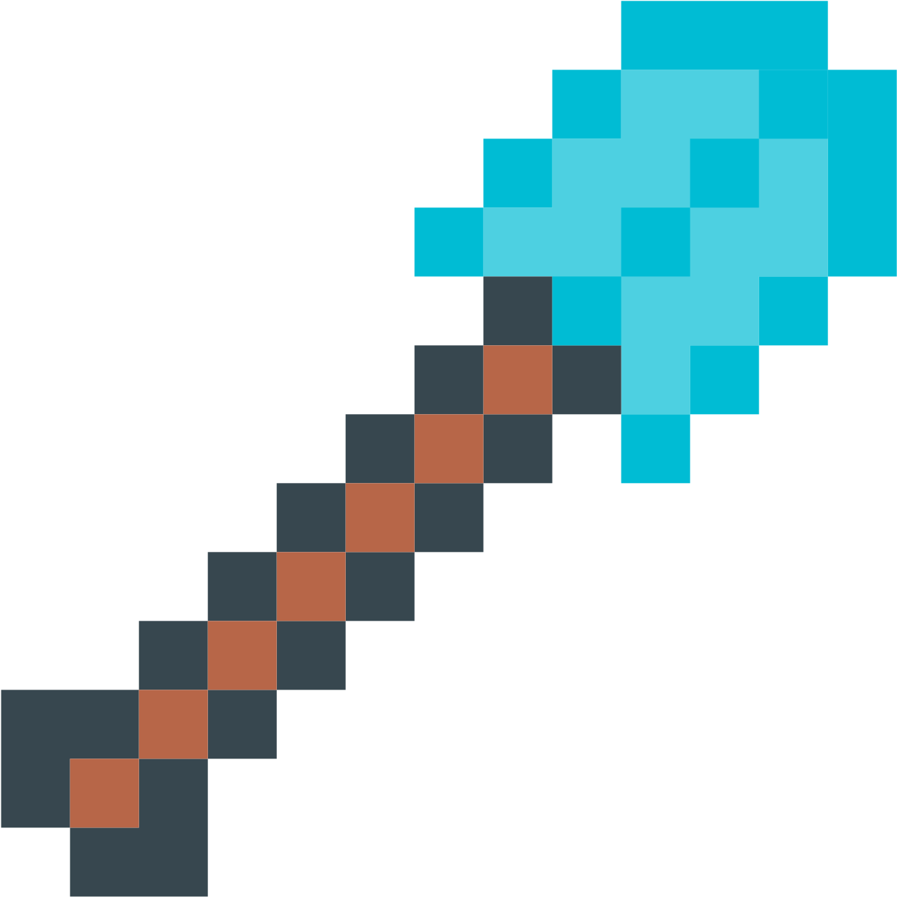 Pixel Art Of A Blue And Black Weapon