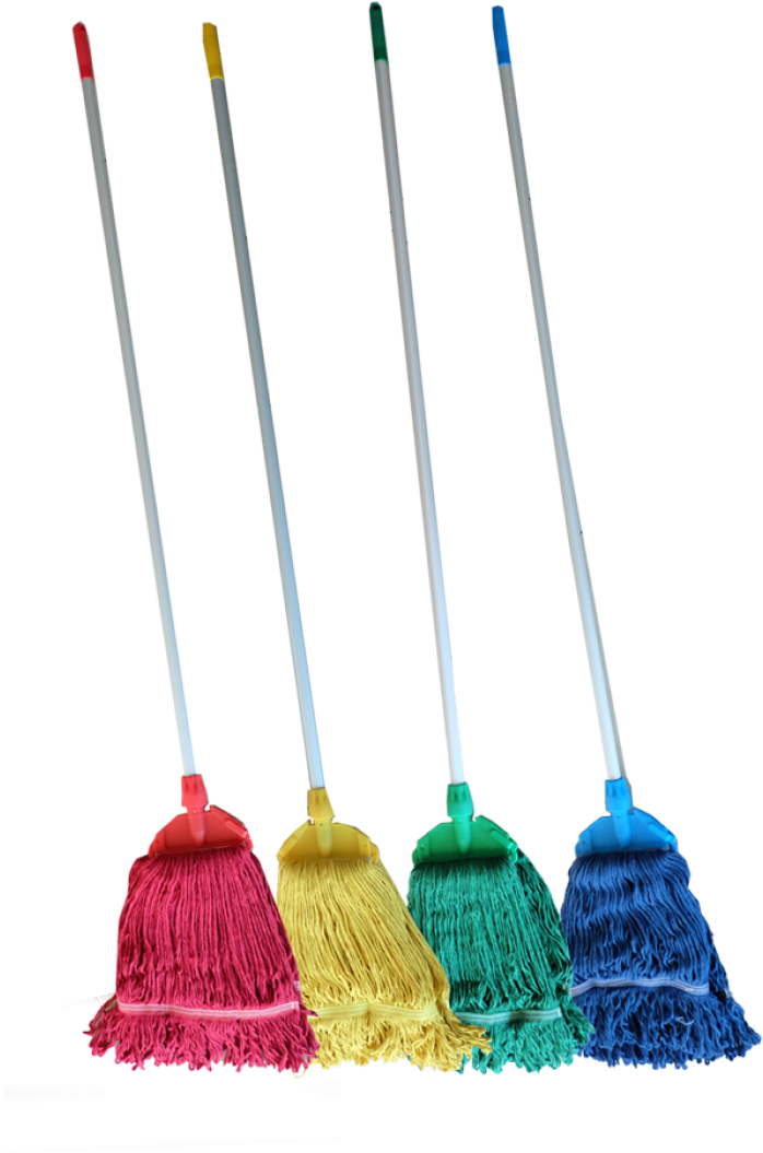 A Group Of Mops With Different Colors