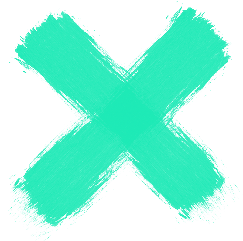 A Green X Painted On A Black Background