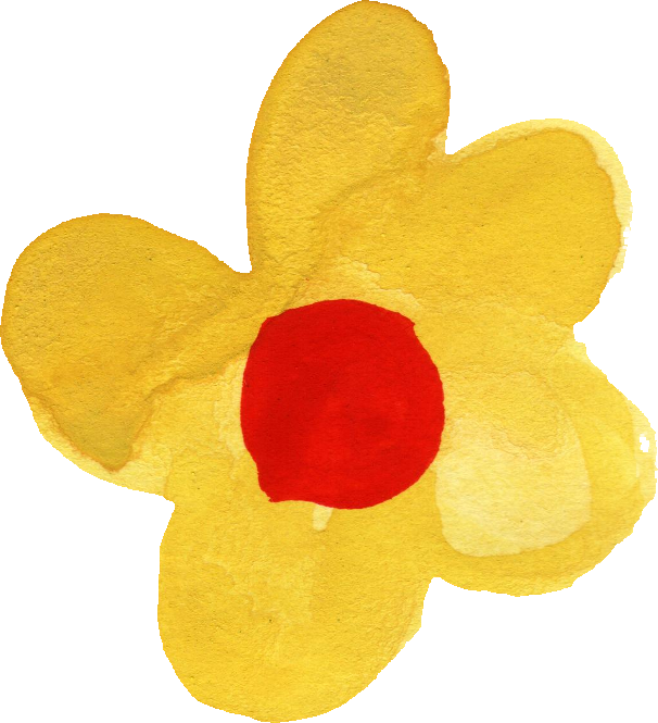 A Yellow Flower With A Red Circle