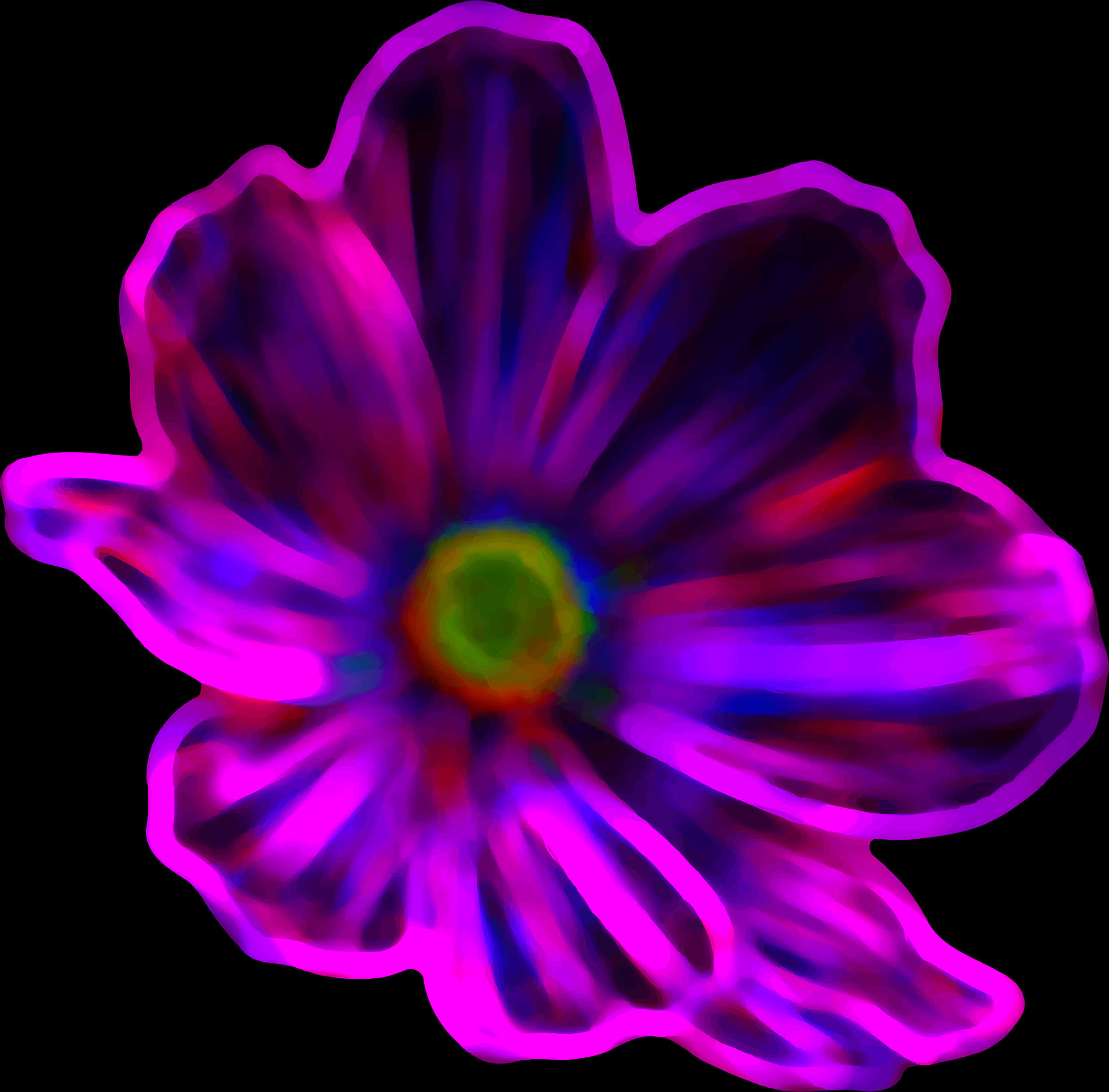 Transparent Neon Clipart - Neon Flowers Clipart, Hd Png Download