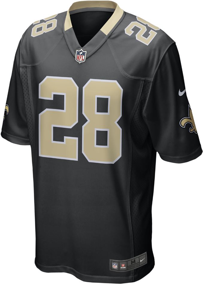 A Black And Gold Jersey With A White Logo
