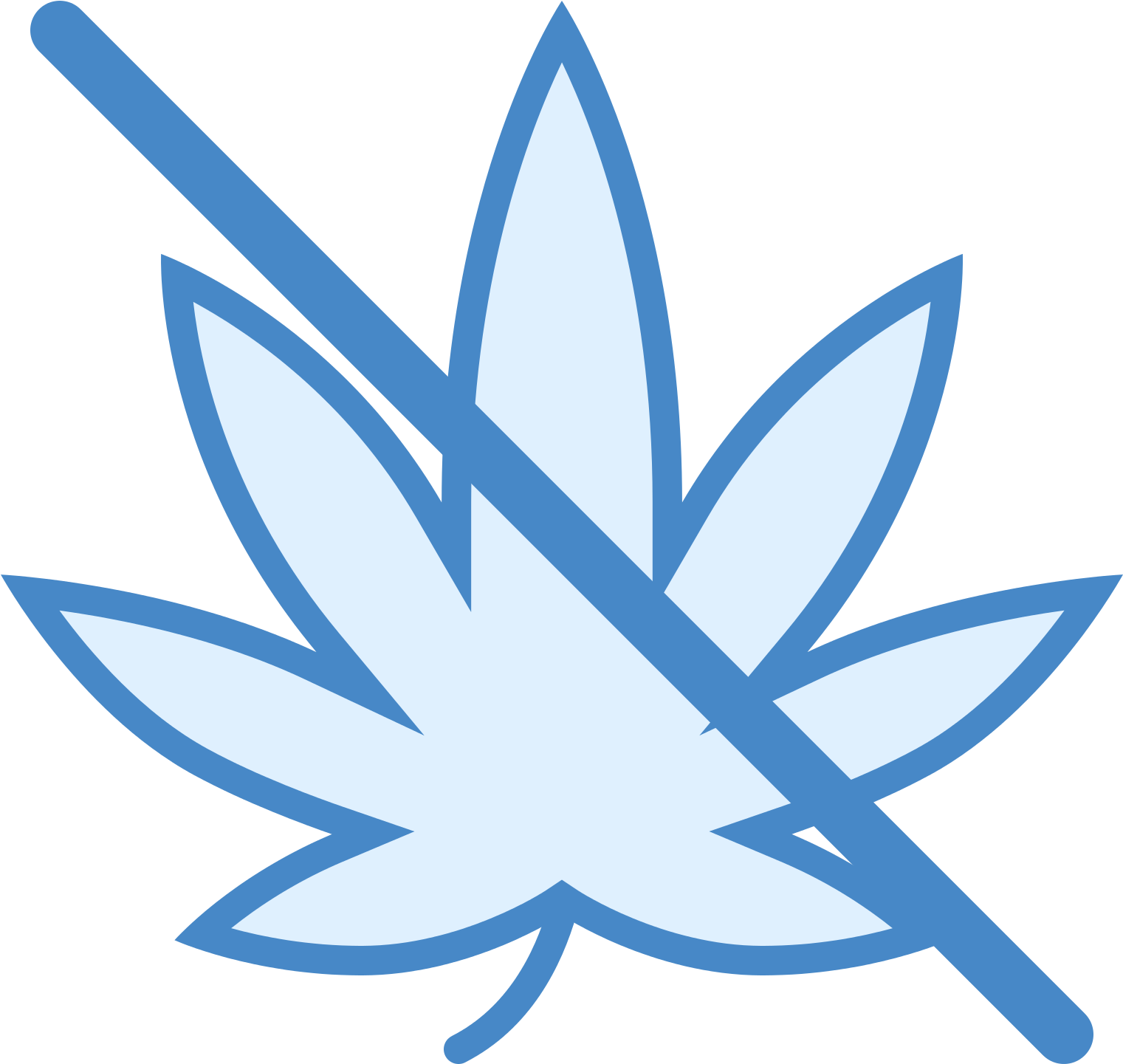 A Blue And White Leaf With A Blue Line