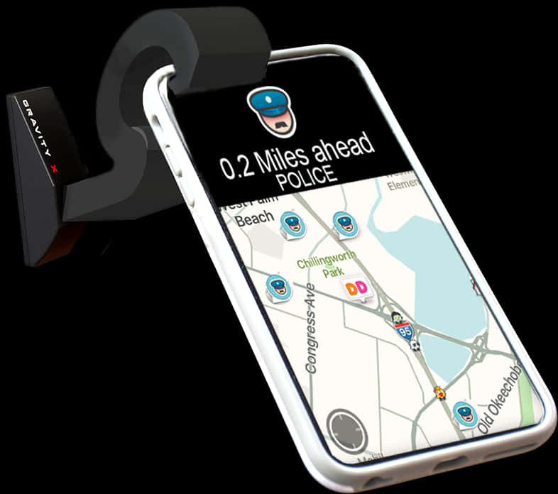 A Phone With A Gps Display