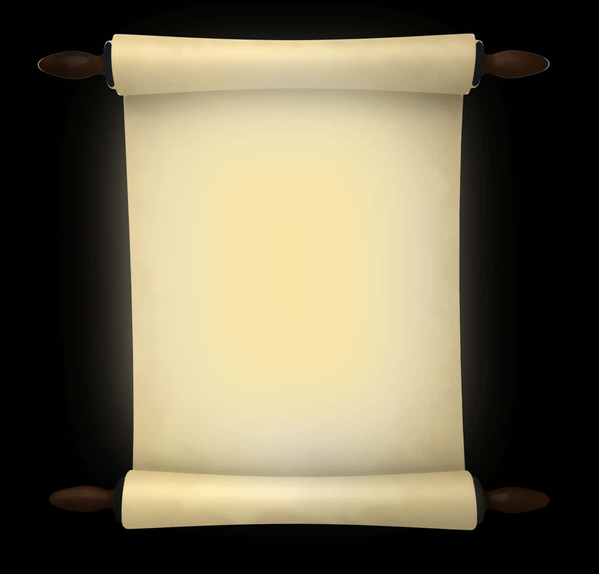 A Scroll Of Paper With Wooden Handles