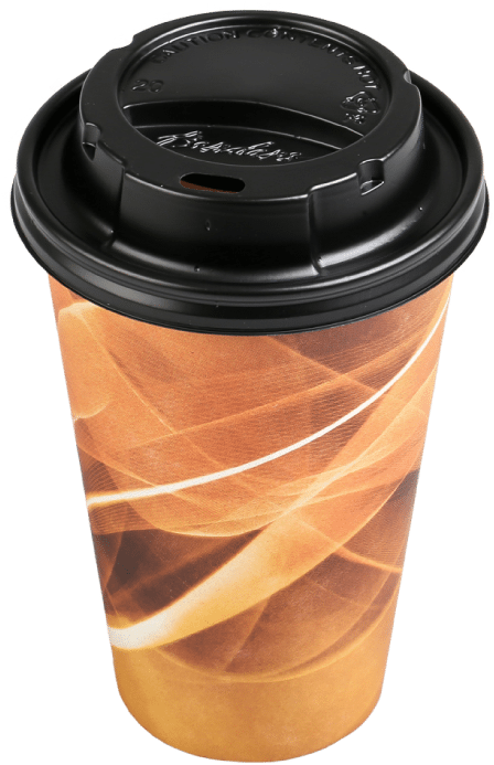 A Coffee Cup With A Black Lid