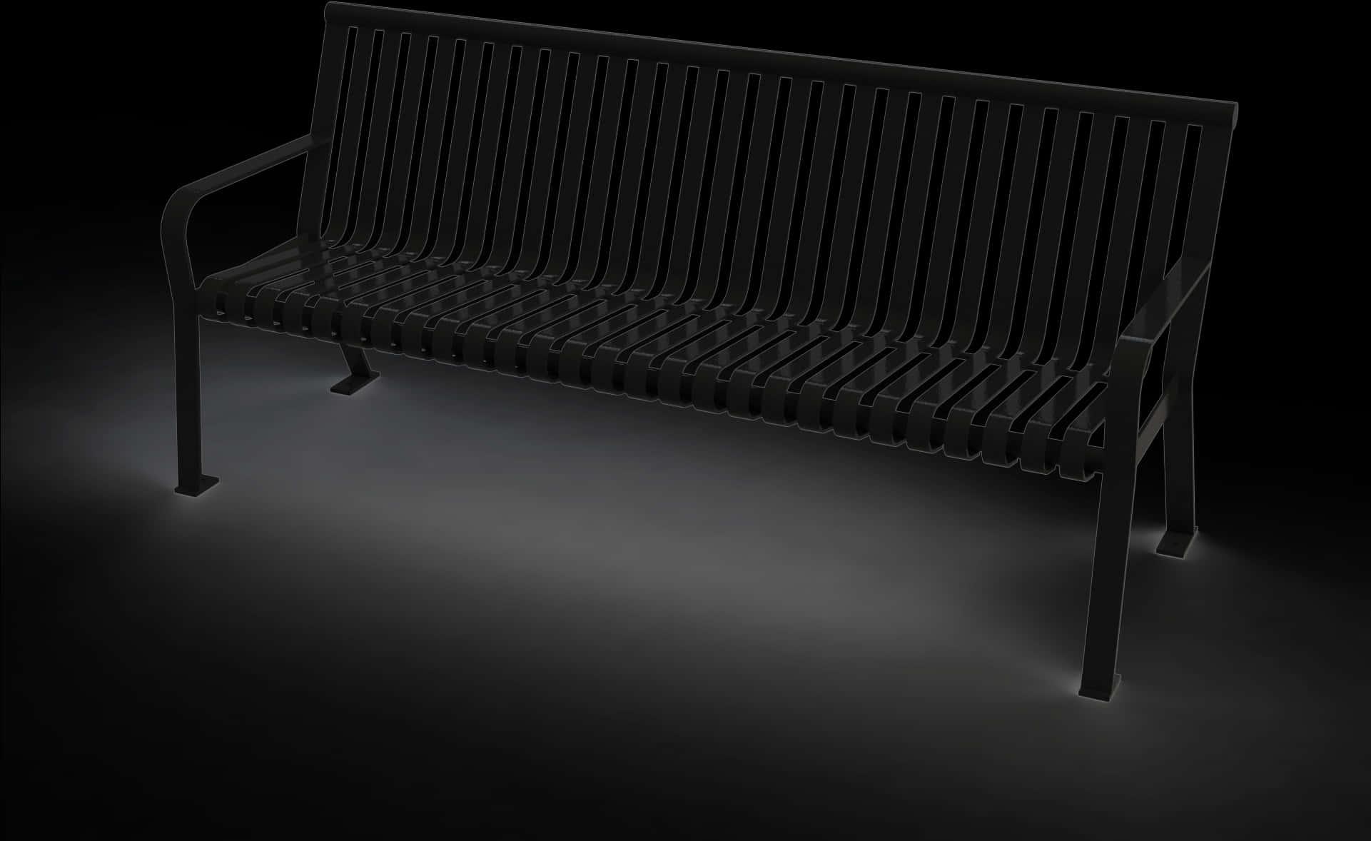 A Black Bench With A Black Background