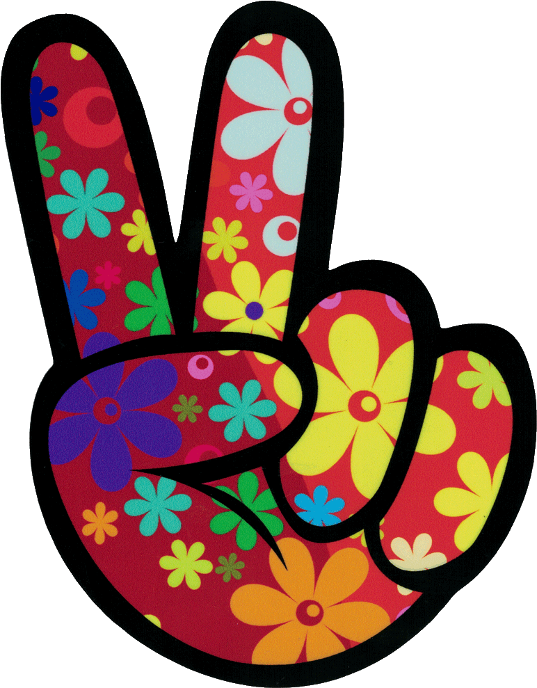 A Peace Sign With Flowers On It