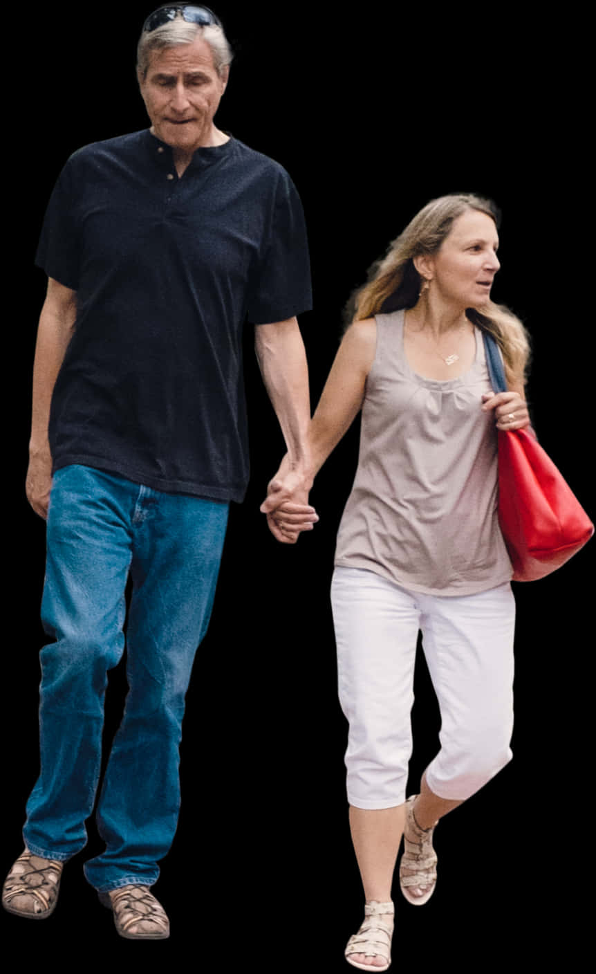 A Man And Woman Holding Hands