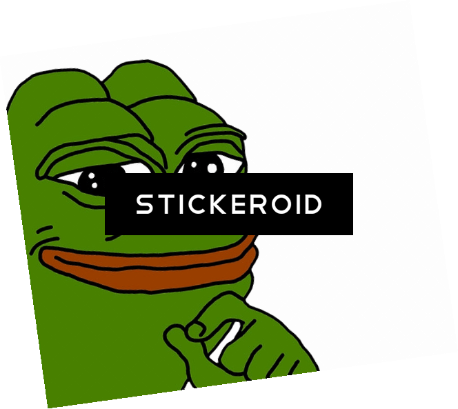 A Cartoon Frog With A Sticker