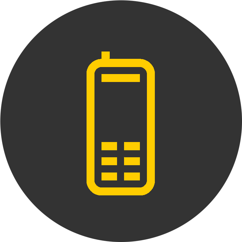 A Yellow And Black Cell Phone