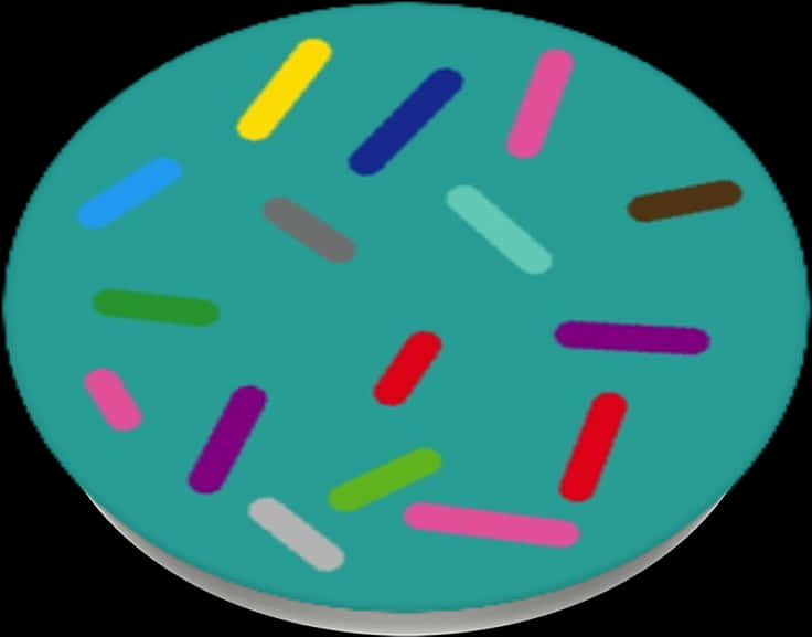 A Blue Circle With Colorful Sprinkles On It