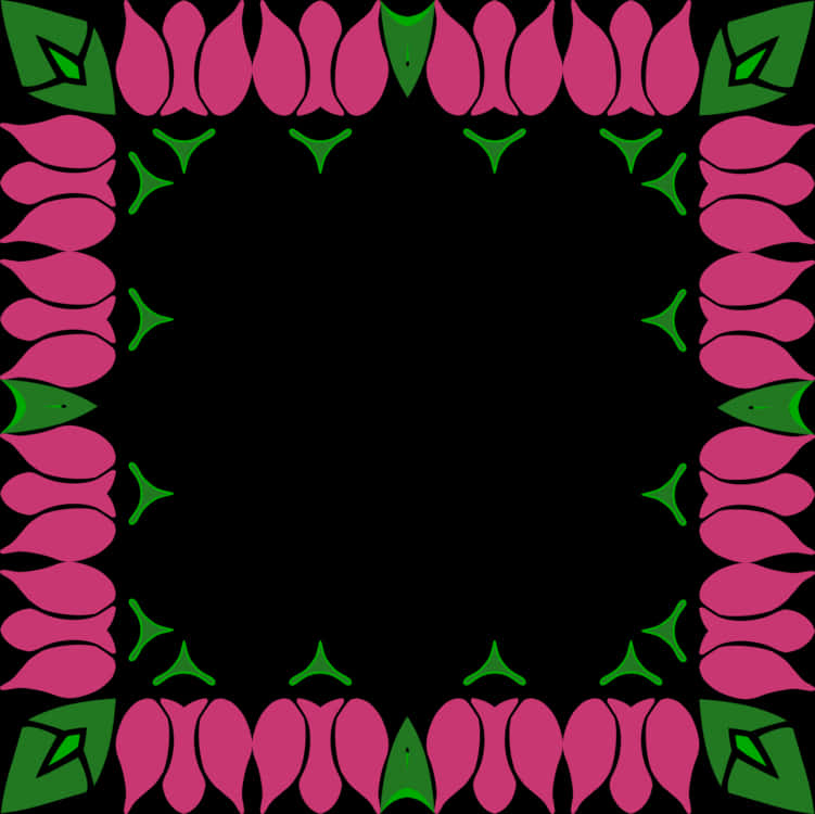 A Pink And Green Flower Frame