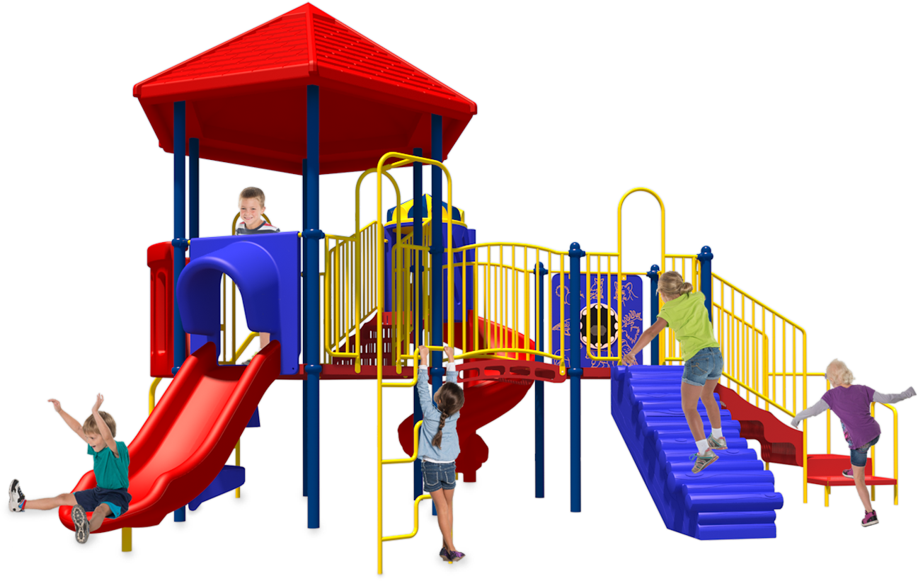A Group Of Kids Playing On A Playground