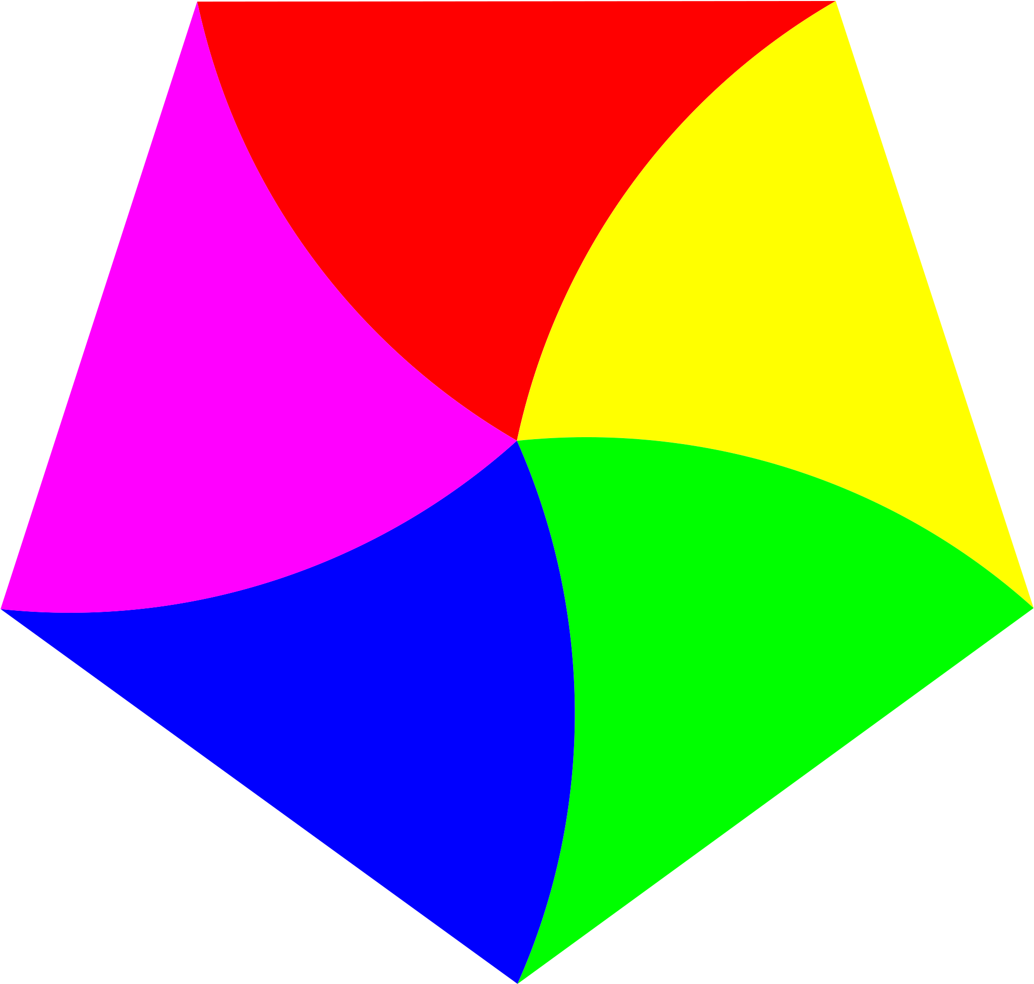 A Colorful Hexagon With Black Background