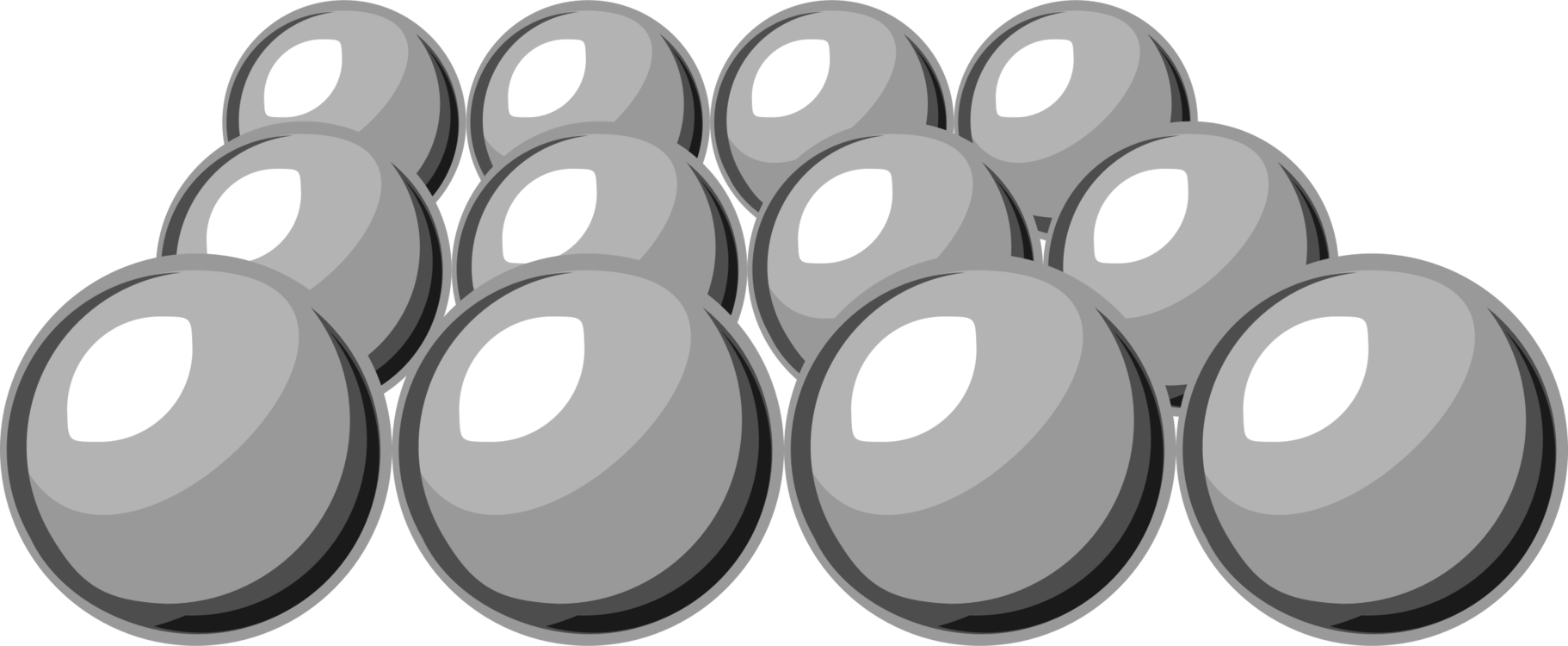 A Group Of Silver Balls