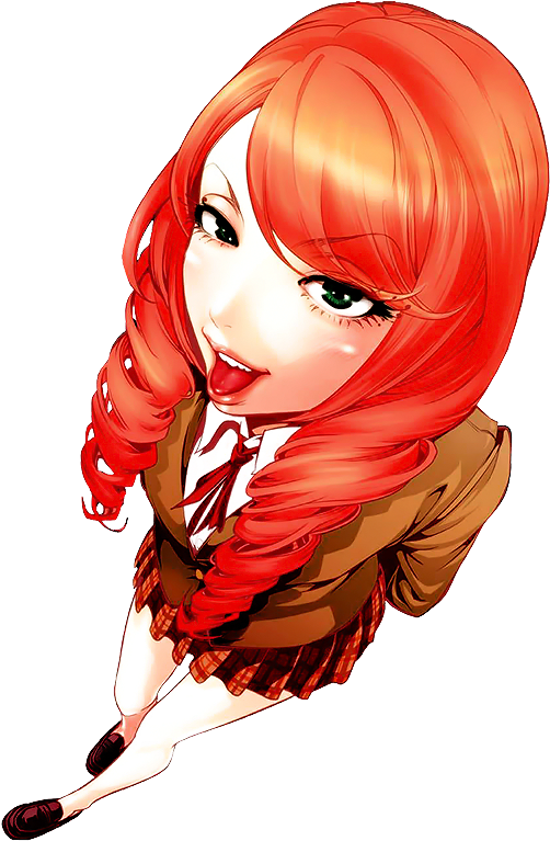 A Cartoon Of A Girl With Red Hair
