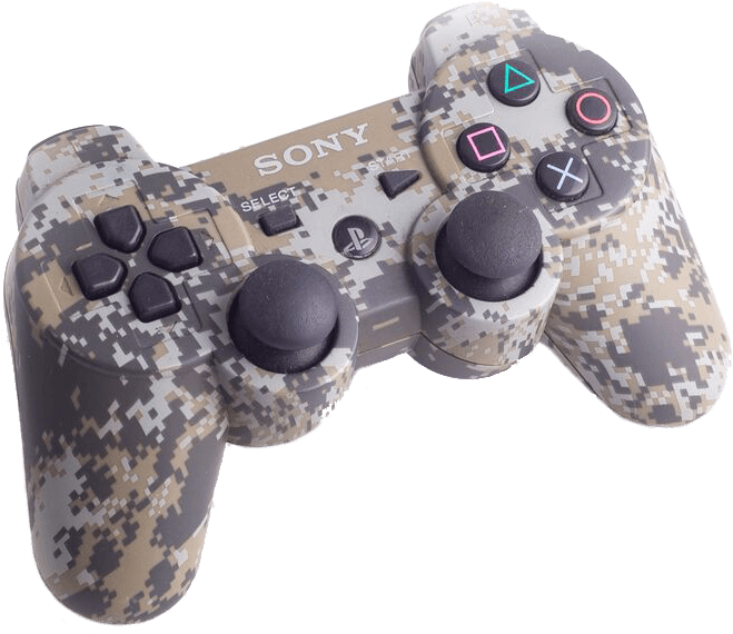A Video Game Controller With Camouflage Pattern