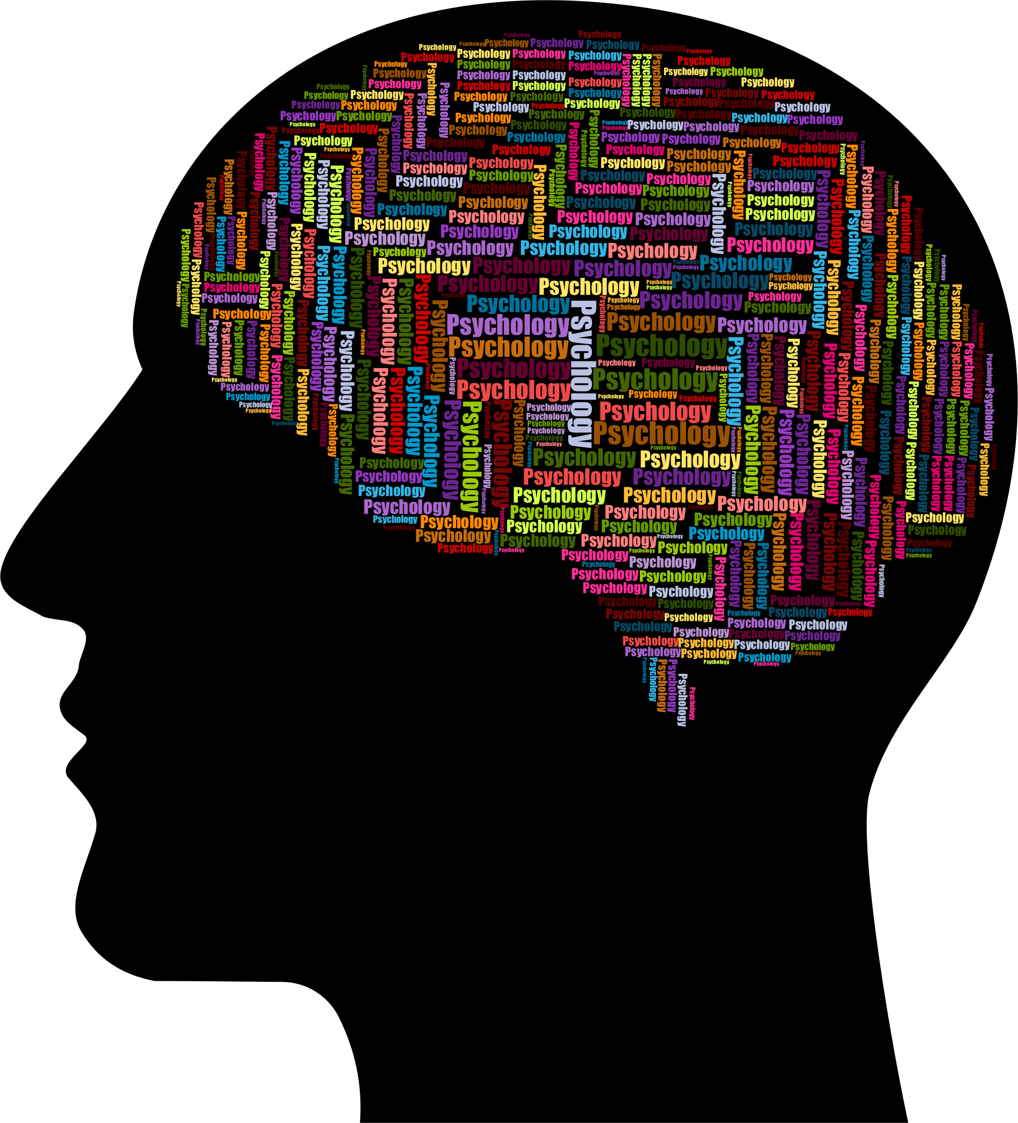 A Colorful Text In The Shape Of A Brain