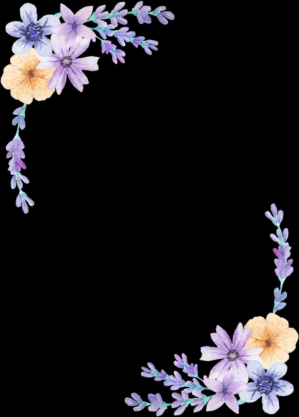Transparent Purple Border Clipart - Purple Flower Background Png, Png Download
