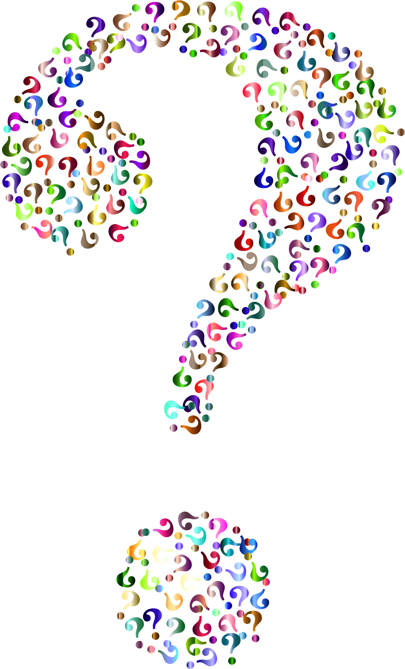 A Colorful Question Marks On A Black Background