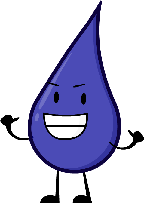 A Cartoon Of A Blue Drop Of Water