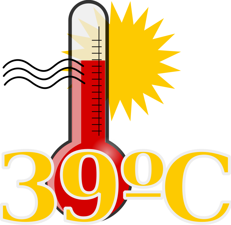 A Thermometer With A Sun And Numbers