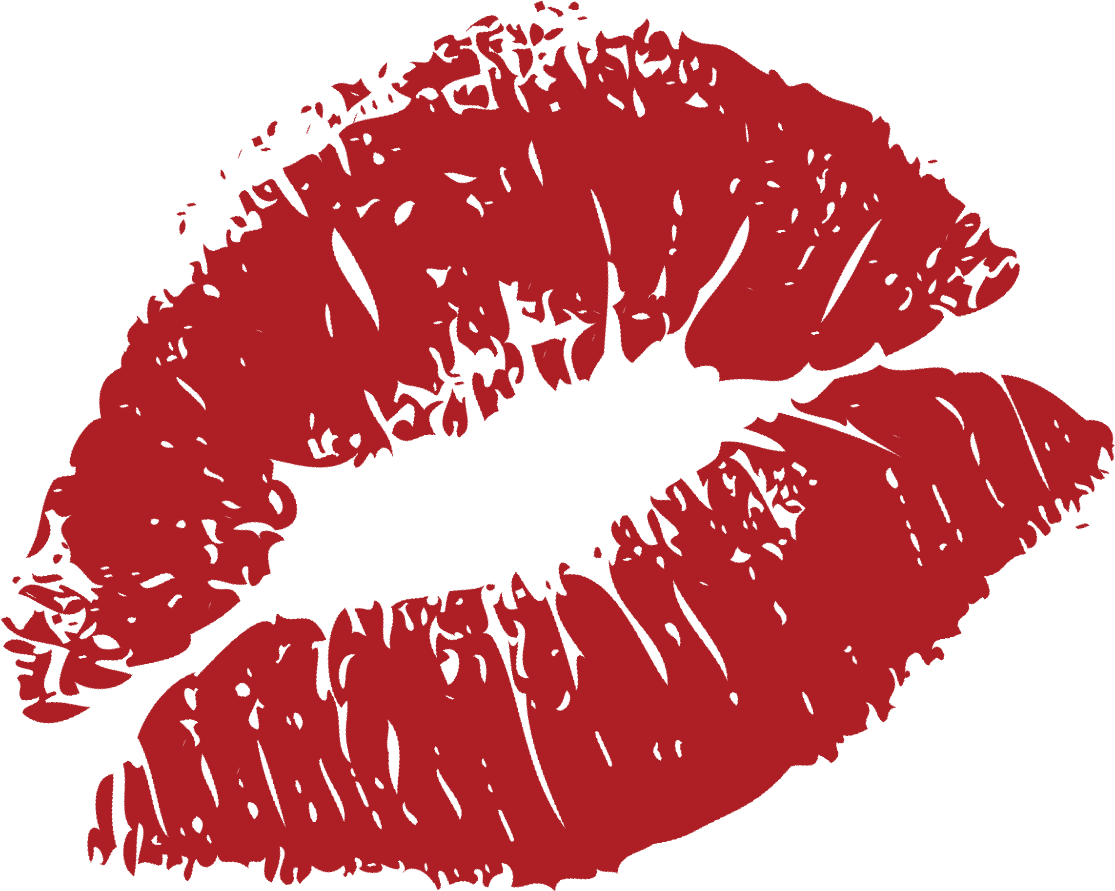 A Red Lips Print On A Black Background