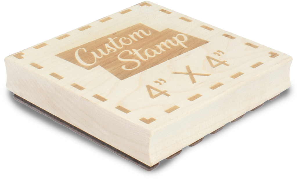 A Wooden Square With A Logo On It