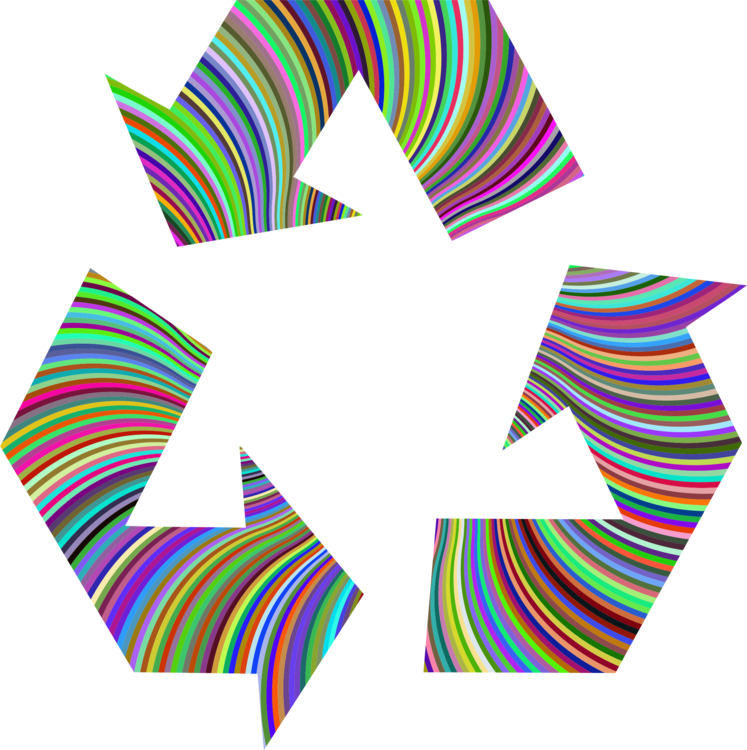 A Rainbow Colored Recycle Symbol