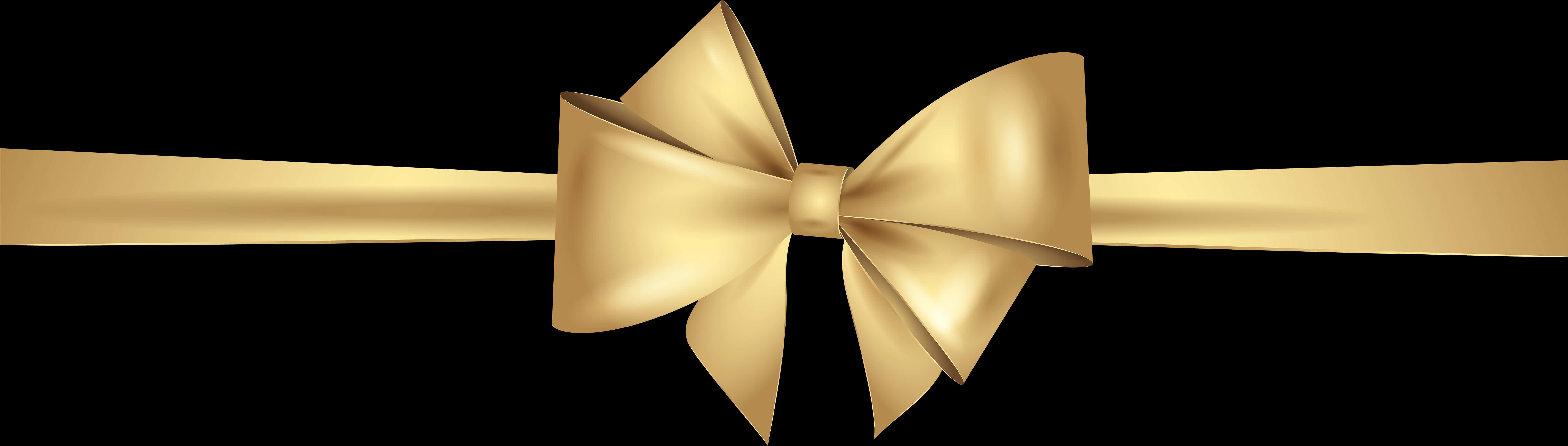 A Gold Bow On A Black Background